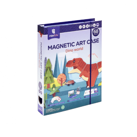 Joc puzzle magnetic de arta si asociere - Lumea dinozaurilor - imagine 7
